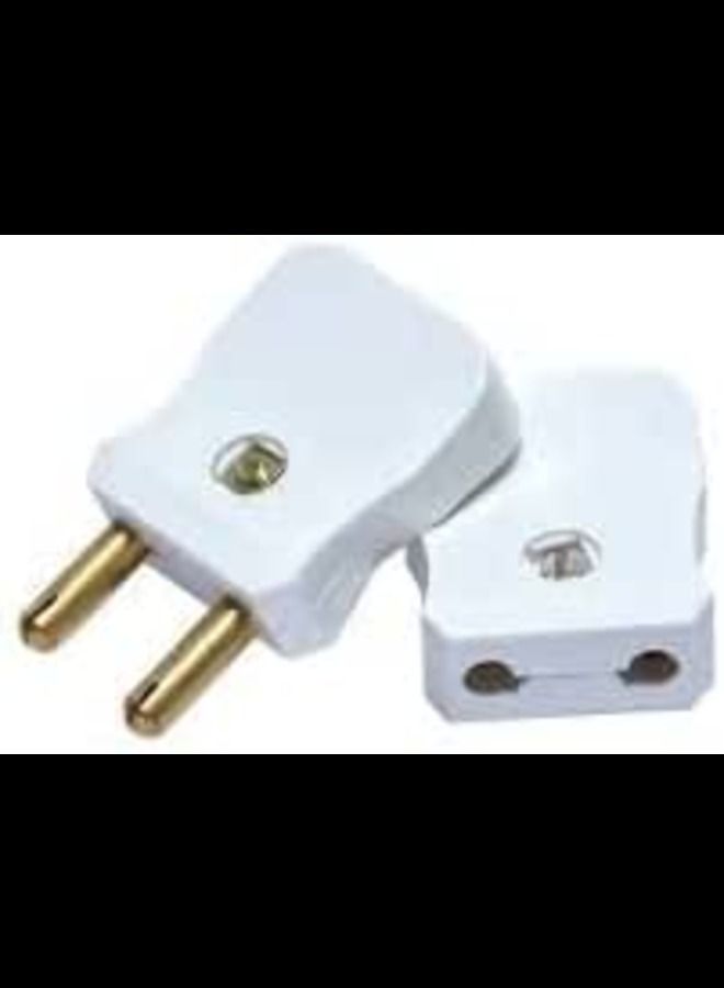 ABBASALI Polycarbonate 2 Pin Male Female Adapter Plug Top - Image 1