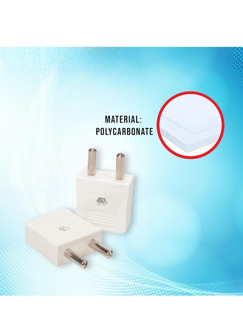 ABBASALI Polycarbonate 2 Pin Male Female Adapter Plug Top - Image 3