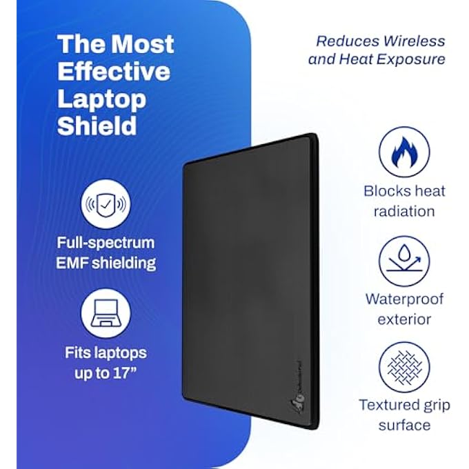 rayihni DEFENDERPAD LAPTOP EMF RADIATION PROTECTION & HEAT SHIELD - ANTI RADIATION LAPTOP COMPUTER PAD & EMF BLOCKER LAP LAPDESK COMPATIBLE WITH UP TO 17" NOTEBOOK, CHROMEBOOK, MACBOOK - Image 3