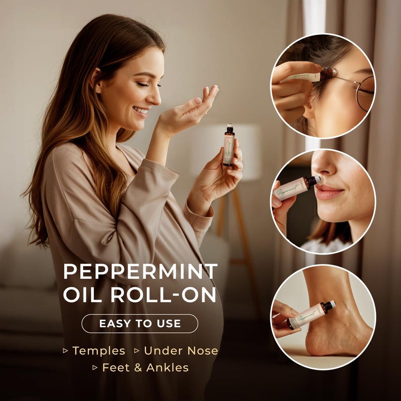 Gya Labs Peppermint Essential Oil Roll On - 0.34 Fl Oz - Travel Size Roller for Camping, Skin, Aromatherapy Relief, Convenience - Image 4