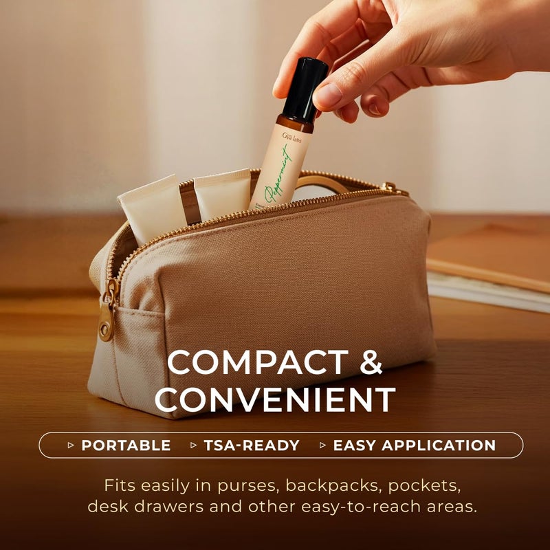 Gya Labs Peppermint Essential Oil Roll On - 0.34 Fl Oz - Travel Size Roller for Camping, Skin, Aromatherapy Relief, Convenience - Image 5