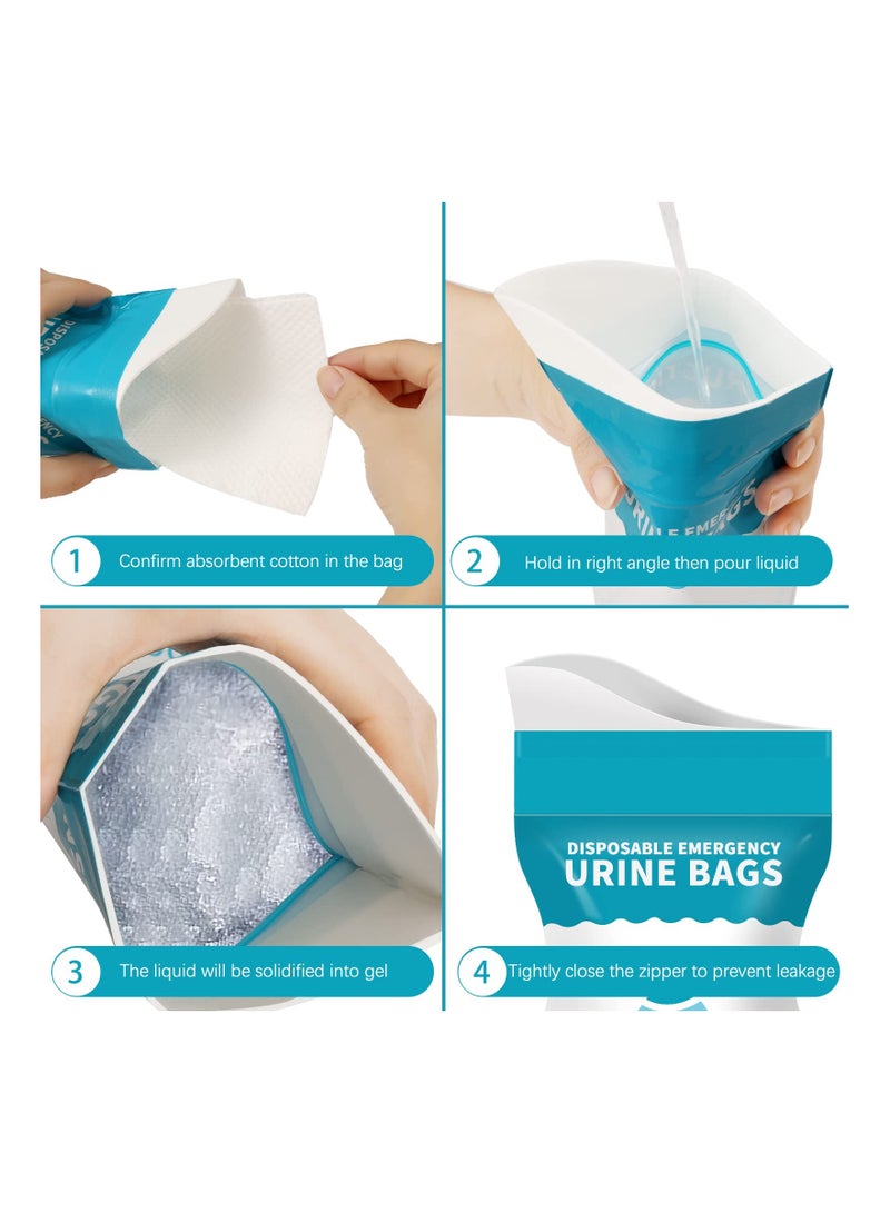 Excefore 20 Pack Portable Urinal Bags for Men&Women, 800ML Male/Female Disposable Urine Pee Bags, Vomit Bags for Travel, Camping and More - Image 4