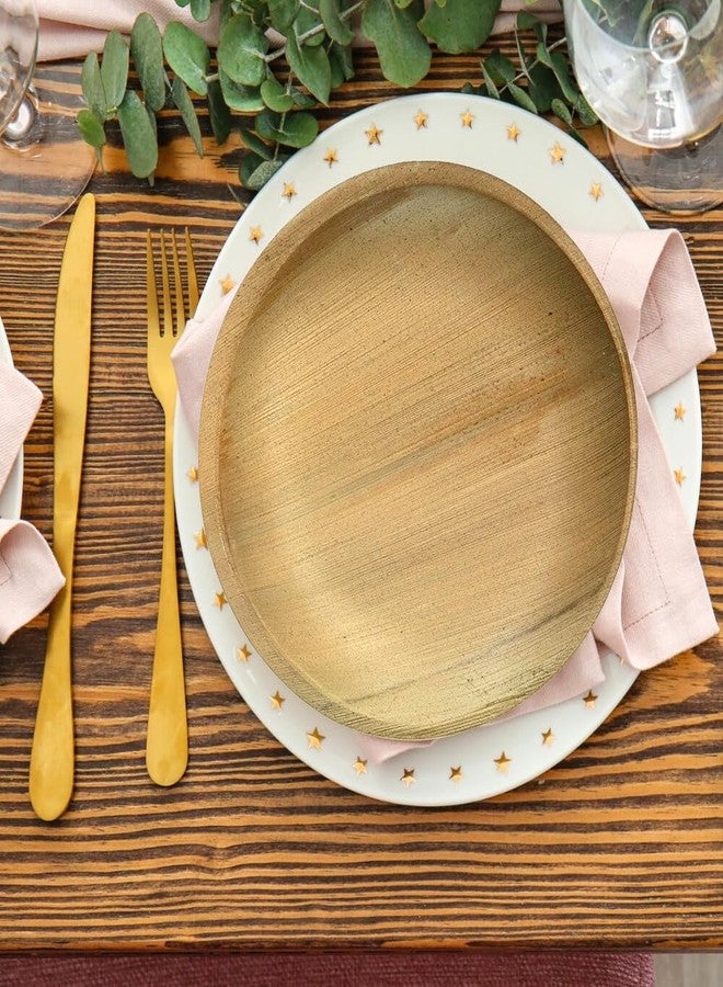 Decor Decorline طقم أطباق عشاء ديكورلاين الأنيق المصنوع من أوراق النخيل الطبيعية - 6 بوصات (عبوة من 10 أطباق) - قابلة لإعادة الاستخدام وسهلة التنظيف - مثالية للضيافة والاستخدام اليومي - Image 4