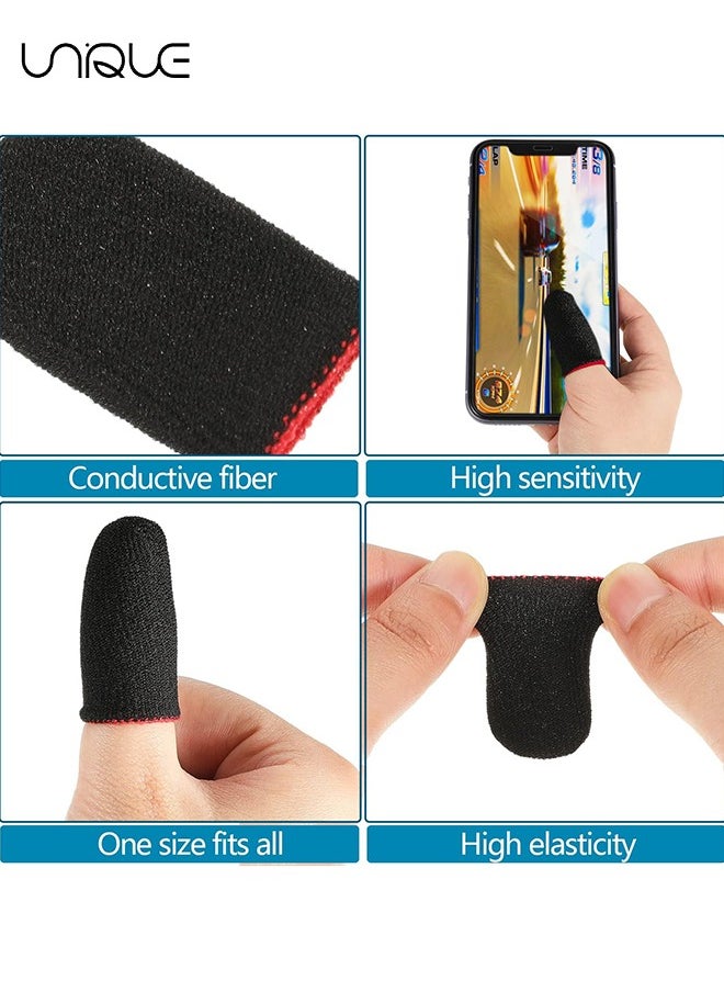 Unique - 5 Pack Mobile Phone Gaming Finger Sleeves, Finger Sleeves Fit All Touchscreen Devices, 0.3mm Superconducting Nanofibers, Smooth Feel, Anti-Sweat, Extremely Thin, Purple Edge - Image 1