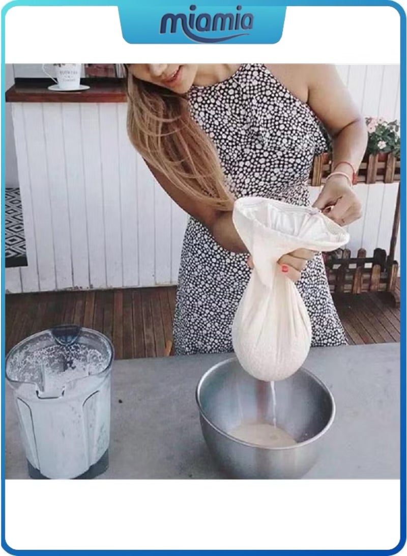 ميأميأ 5 قطعة أكياس تصفية حليب الصويا الغذاء الصف ، 200 ميكرون 20*30 سنتيمتر غرامة شبكة حقيبة الحليب كيس مرشح جميع الأغراض الغذاء مصفاة النايلون القماش القطني - Image 4
