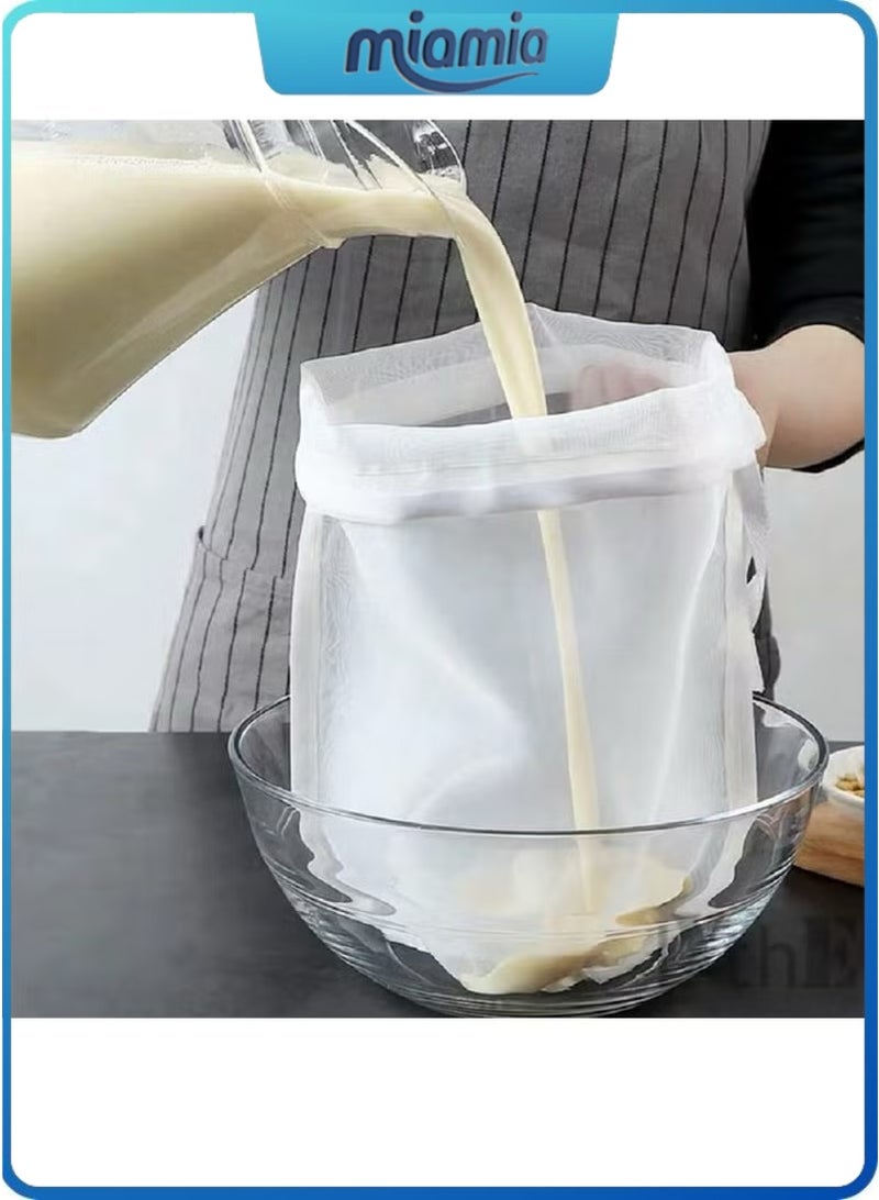 ميأميأ 5 قطعة أكياس تصفية حليب الصويا الغذاء الصف ، 200 ميكرون 20*30 سنتيمتر غرامة شبكة حقيبة الحليب كيس مرشح جميع الأغراض الغذاء مصفاة النايلون القماش القطني - Image 1
