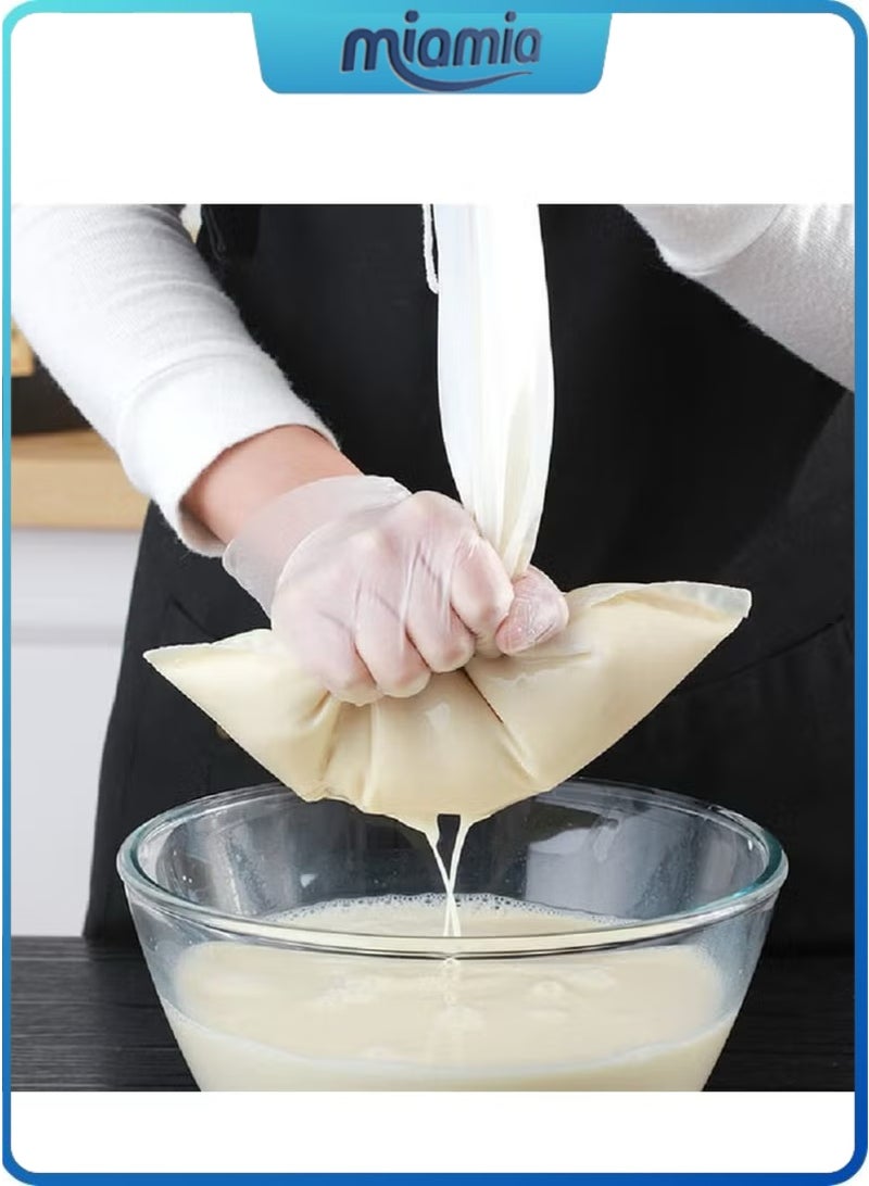 ميأميأ 5 قطعة أكياس تصفية حليب الصويا الغذاء الصف ، 200 ميكرون 20*30 سنتيمتر غرامة شبكة حقيبة الحليب كيس مرشح جميع الأغراض الغذاء مصفاة النايلون القماش القطني - Image 3