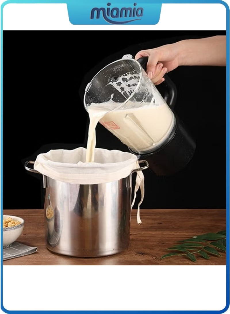 ميأميأ 5 قطعة أكياس تصفية حليب الصويا الغذاء الصف ، 200 ميكرون 20*30 سنتيمتر غرامة شبكة حقيبة الحليب كيس مرشح جميع الأغراض الغذاء مصفاة النايلون القماش القطني - Image 2