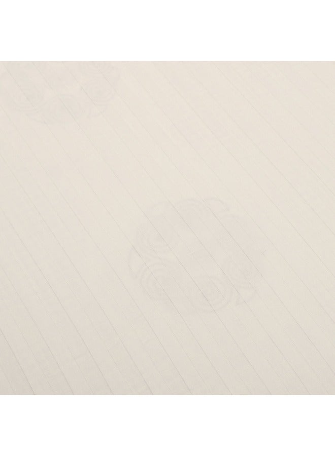 محلة طقم ملائه سرير محلة - مخطط ساتان ٢ سم - أووف وايت-قطن مصري 100‎‎% - Image 4