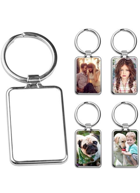 Sublimation Blanks Keychains Products, Sublimation Blanks Bulk Set with 10 Pcs Heat Transfer Double-Side Sublimation Blanks, Key Chains, and Jump Rings for DIY Arts Crafts Ornament Making