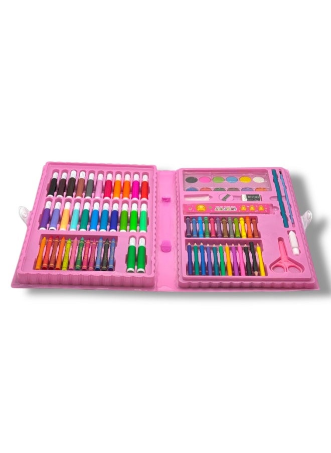 QSHOP ® 86 Pcs Art and School Supplies Set - Wooden & Water Colors, High Quality Pencils, Eraser, Sharpener, Scissors, Ruler & Stationery All-in-One Set for Kids, Students, Artists  - Image 3