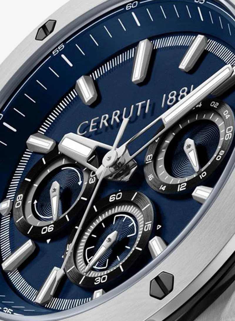 CERRUTI 1881 Blue Men's Ruscello 44mm Blue Dial Silicone Strap Multifunction Watch For Men for Men | Best Price UAE