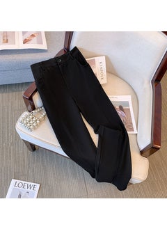 Generic Plus Size Womens Split Flare Casual Pants Spring/Fall 2024 Black (shipped within 10 days) 