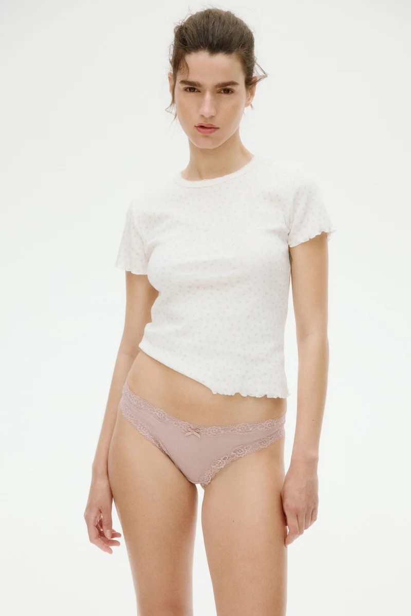 H&M 3-pack microfibre and lace Brazilian briefs