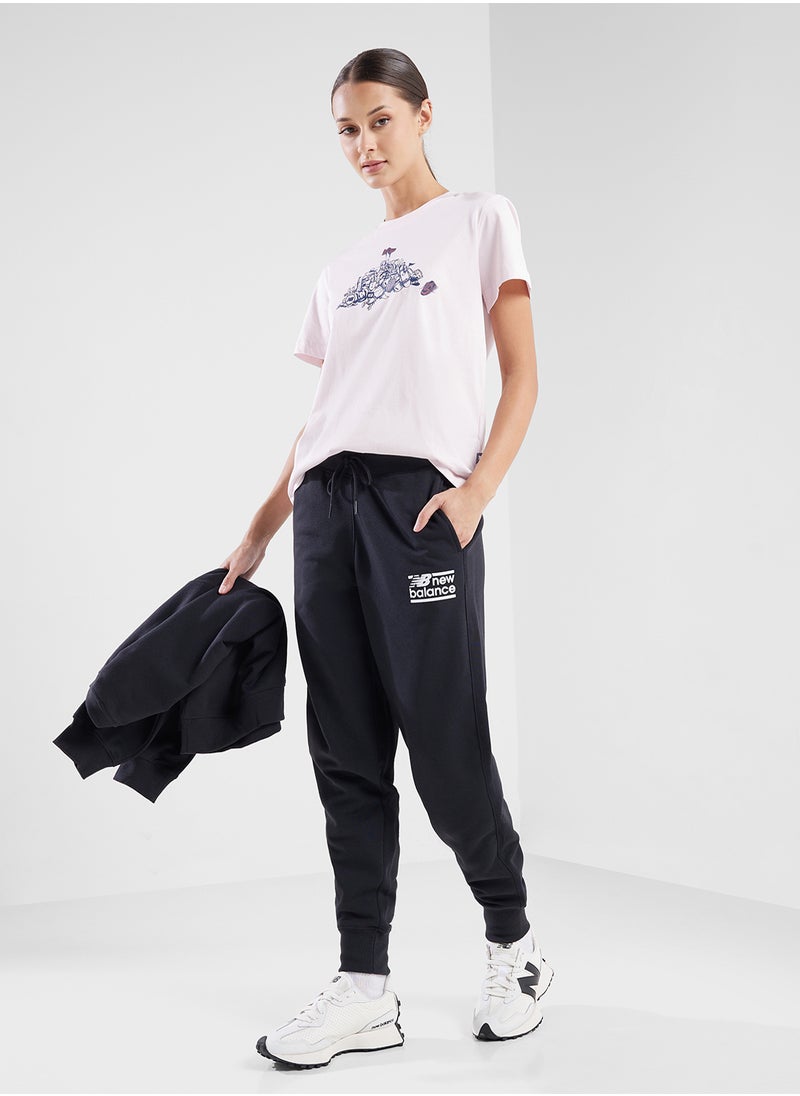 New Balance French Terry Graphic Sweatpants  - Image 1