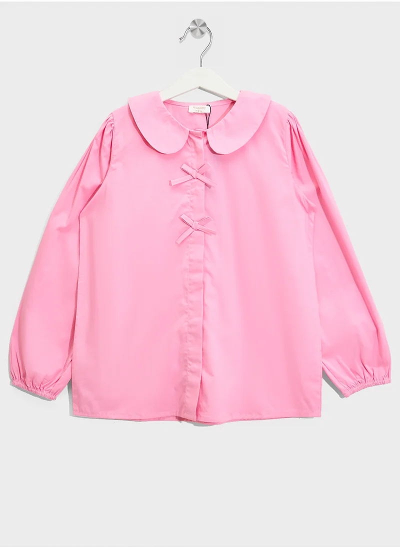 Ripples Girls Blouse With Bows