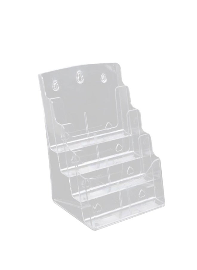Generic 4-Tier Magazine Display Holder Clear 235x173x325mm  - Image 1