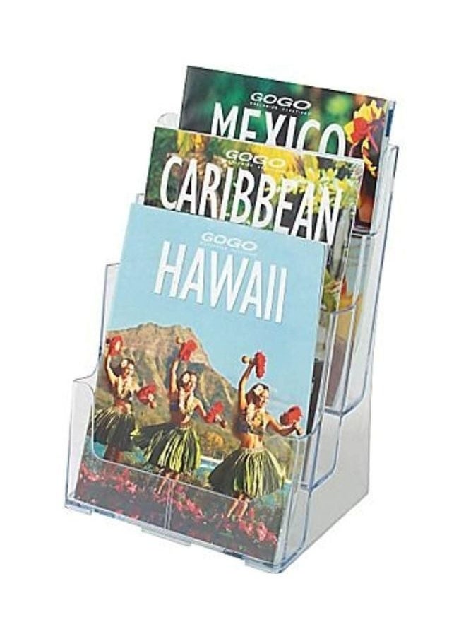 Generic 4-Tier Magazine Display Holder Clear 235x173x325mm  - Image 3