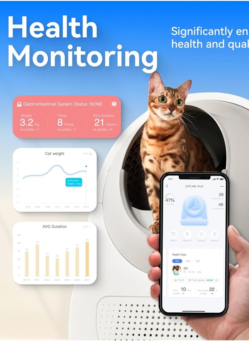 Catlink - CATLINK Self Cleaning Automatic Litter Box for Cats - Hands-Free Cleanup with App Control, Double Odor Removal - Extra Large Size for 3.3~22lbs Cats  (Luxury Pro x) - Image 1