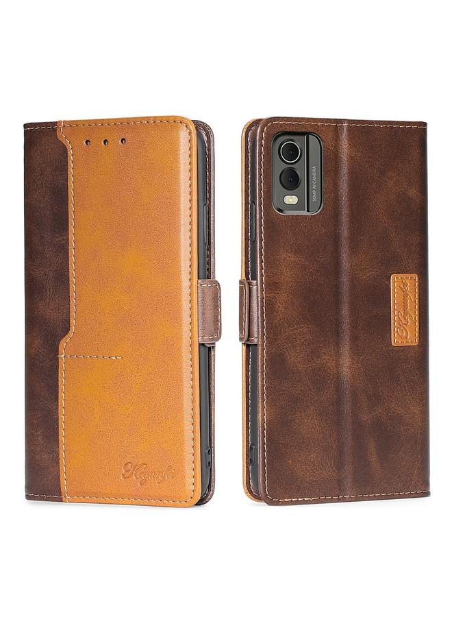 S-TOP Case For Nokia C32 Contrast Color Side Buckle Leather Phone Case - Image 1