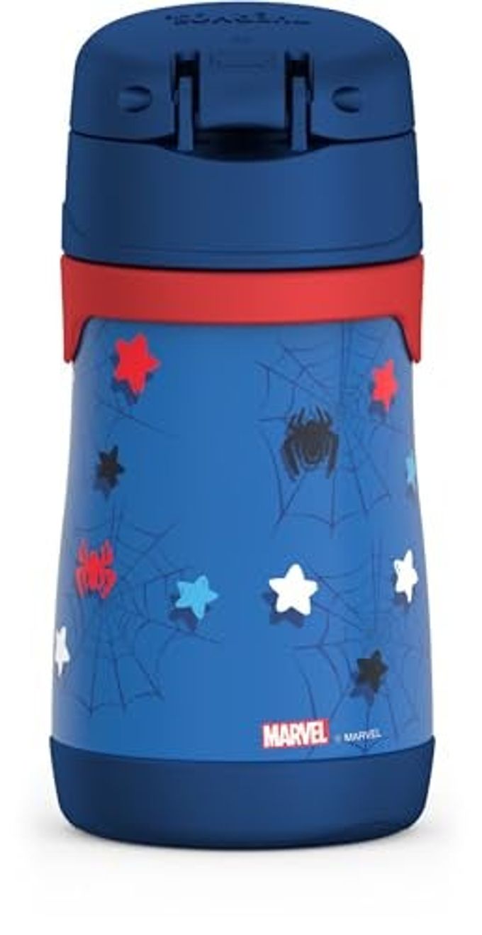 THERMOS Vacuum Insulated Stainless Steel 10Oz Straw Bottle, Spidey And His Amazing - Image 2