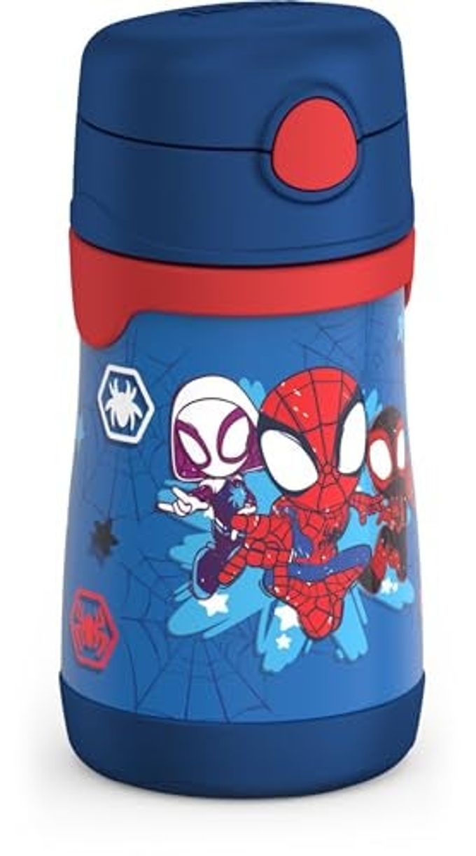 THERMOS Vacuum Insulated Stainless Steel 10Oz Straw Bottle, Spidey And His Amazing - Image 3