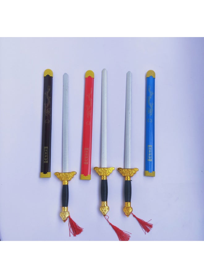 Hot Sale Jade Pendant Bamboo Dragon Sword Dragon Sword Bamboo Wood Sword Art Scenic Spot Temple Fair Stall Children's Toys Wholesale-Color:Zhao Yunqiang