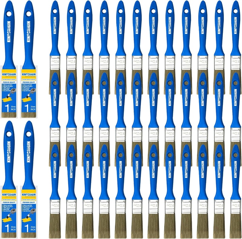 KingOrigin Versatile Paint Brush Set, 40 Pack, 1 Inch Paint Brushes, Small Paint Brushes for Walls, Furniture, Crafts - Detailed Painting & Larger Surface Coverage - Image 1