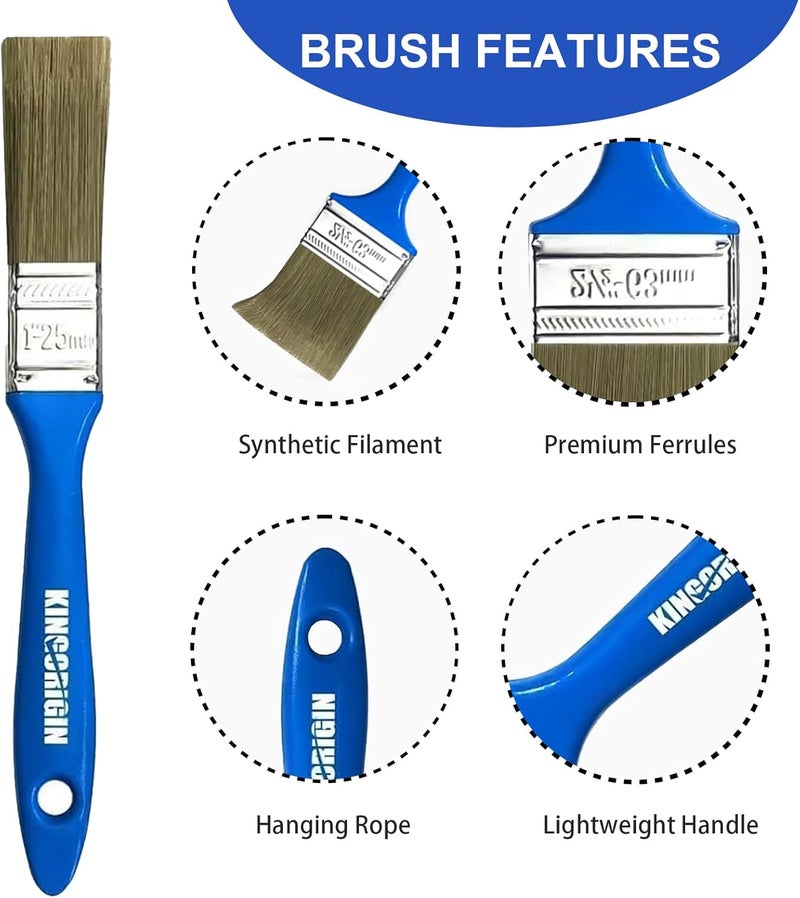 KingOrigin Versatile Paint Brush Set, 40 Pack, 1 Inch Paint Brushes, Small Paint Brushes for Walls, Furniture, Crafts - Detailed Painting & Larger Surface Coverage - Image 2