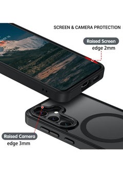 KENSUO for Samsung S25/S24 Case, Compatible with MagSafe, Magnetic Translucent Matte Back Shockproof Cover with Strong Magnet, Slim Thin Full Protection Phone Case for Galaxy S25/S24 5G (Black)  - Image 4