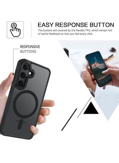 KENSUO for Samsung S25/S24 Case, Compatible with MagSafe, Magnetic Translucent Matte Back Shockproof Cover with Strong Magnet, Slim Thin Full Protection Phone Case for Galaxy S25/S24 5G (Black)  - Image 5