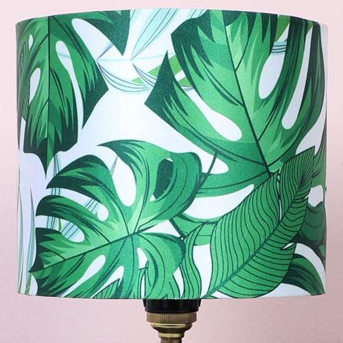 tu casa Urban Radiance Table Lamp | Metal Base | Palm Print Satin Shade Bedside Lamp for Bedroom Living Room Office Study | Decorative Home Décor Lighting & Gifting - Image 4