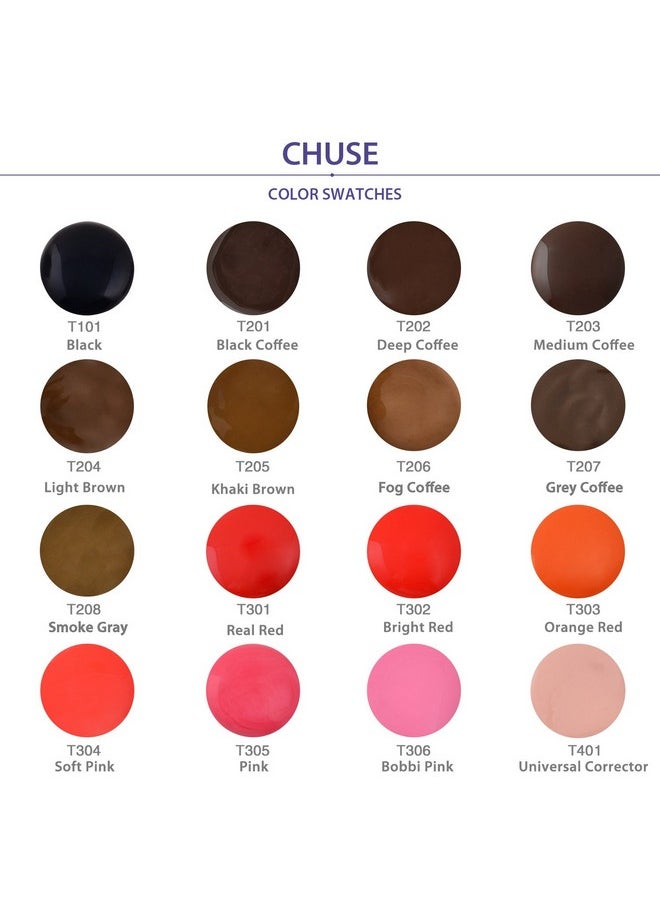Chuse - Microblading Ink Permanent Makeup Pigment 0.4Oz/12Ml Lip Color Ink Microblading Pigment For Lips (T302 Bright Red) - Image 1