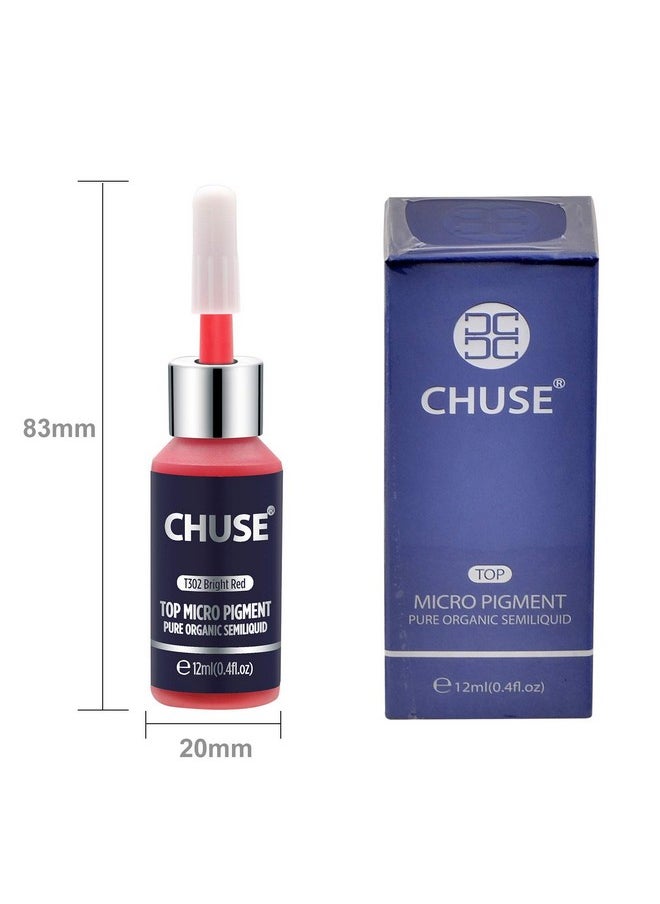 Chuse - Microblading Ink Permanent Makeup Pigment 0.4Oz/12Ml Lip Color Ink Microblading Pigment For Lips (T302 Bright Red) - Image 1
