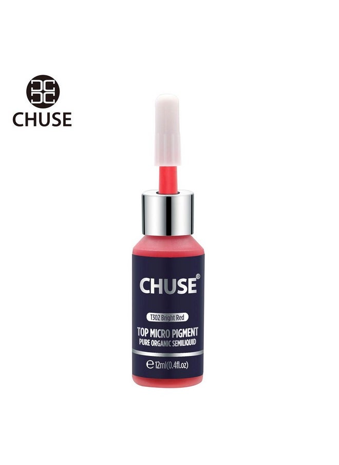 Chuse - Microblading Ink Permanent Makeup Pigment 0.4Oz/12Ml Lip Color Ink Microblading Pigment For Lips (T302 Bright Red) - Image 1