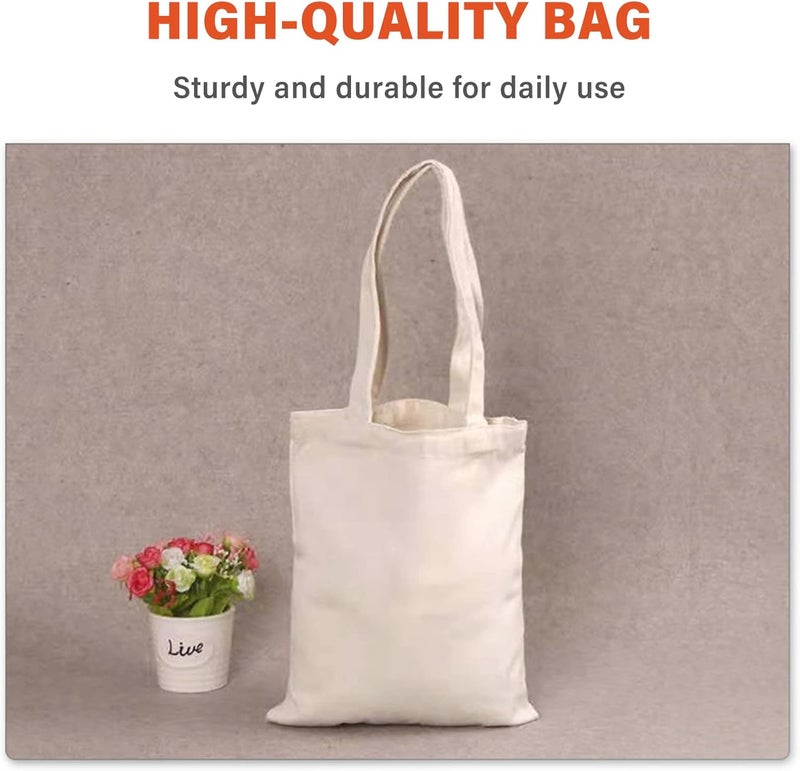 Eacam 10PCS Canvas Bag Handbag Large Capacity Color Foldable Reusable Lightweight Shopping Bag Cloth Bag Tote Bag - Image 3