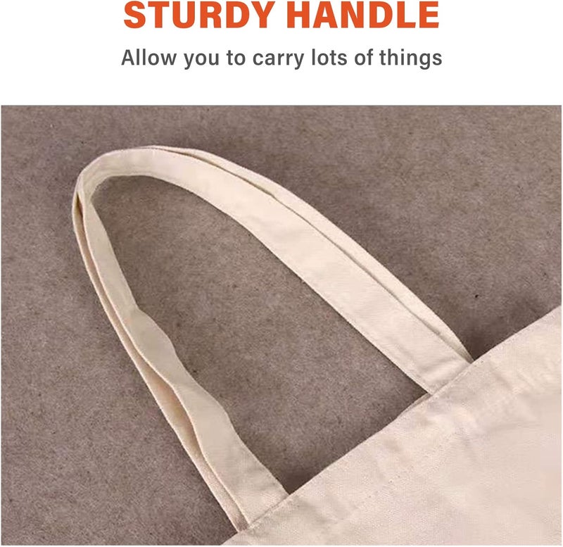 Eacam 10PCS Canvas Bag Handbag Large Capacity Color Foldable Reusable Lightweight Shopping Bag Cloth Bag Tote Bag - Image 2