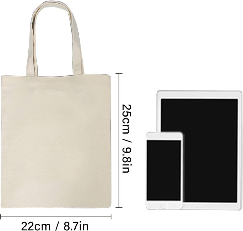 Eacam 10PCS Canvas Bag Handbag Large Capacity Color Foldable Reusable Lightweight Shopping Bag Cloth Bag Tote Bag - Image 5