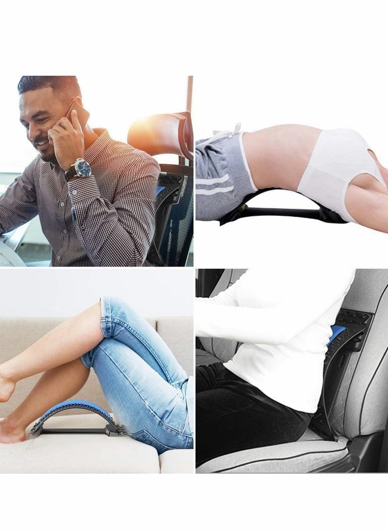 Excefore - Back Stretcher, Lumbar Back Pain Relief Device, 3 Heights Adjustable Back Stretcher, Lower Back Stretcher with Massaging Points & Cushion Foam, Those Suffering Pain for Sciatica, Lumbar, and Back - Image 1