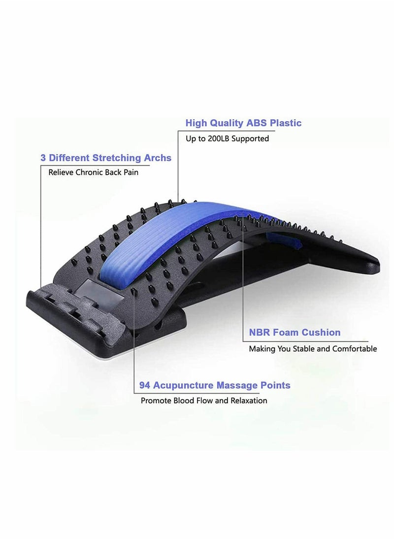 Excefore - Back Stretcher, Lumbar Back Pain Relief Device, 3 Heights Adjustable Back Stretcher, Lower Back Stretcher with Massaging Points & Cushion Foam, Those Suffering Pain for Sciatica, Lumbar, and Back - Image 1
