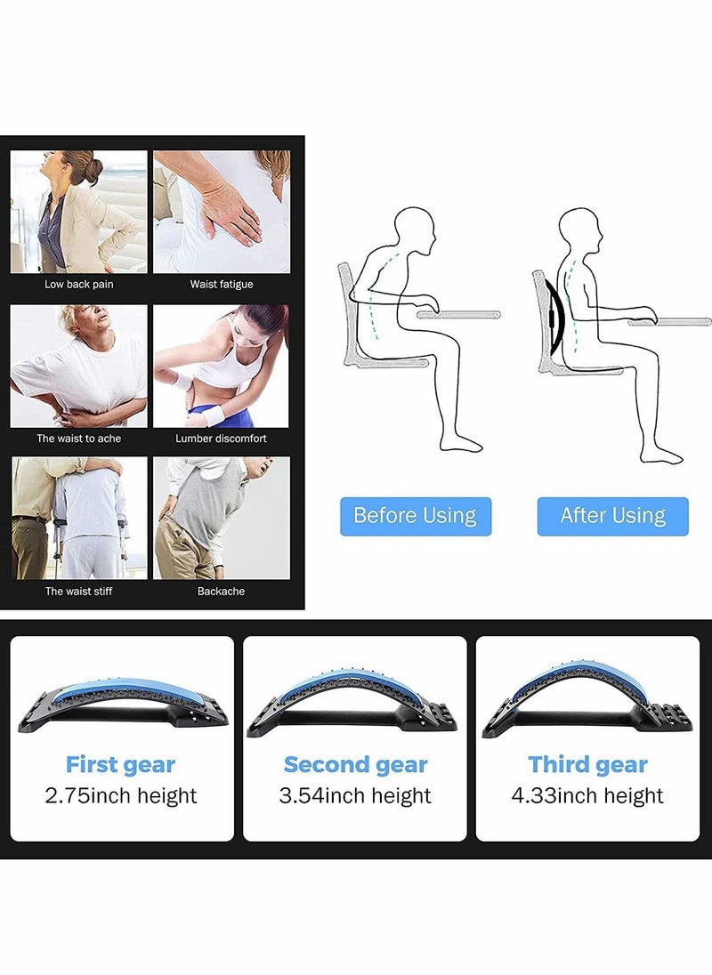 Excefore - Back Stretcher, Lumbar Back Pain Relief Device, 3 Heights Adjustable Back Stretcher, Lower Back Stretcher with Massaging Points & Cushion Foam, Those Suffering Pain for Sciatica, Lumbar, and Back - Image 1