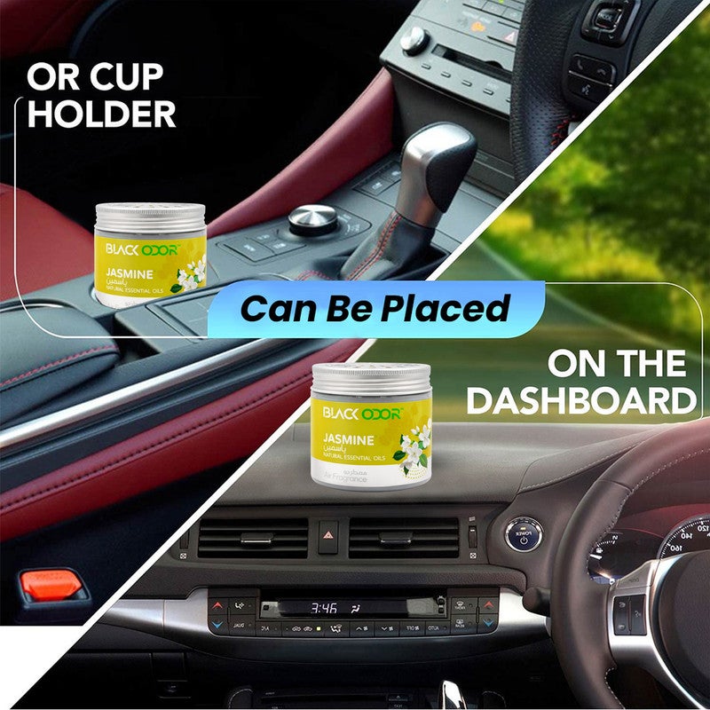 BLACK ODOR 2 PCS Black Odor Jasmine Air Freshener Combo Pack (2 x 100g) | Natural Essential Oils Fragrance | Long Lasting Room Freshener Gel | Home, Office, Car & Bathroom Odour Eliminator - Image 5