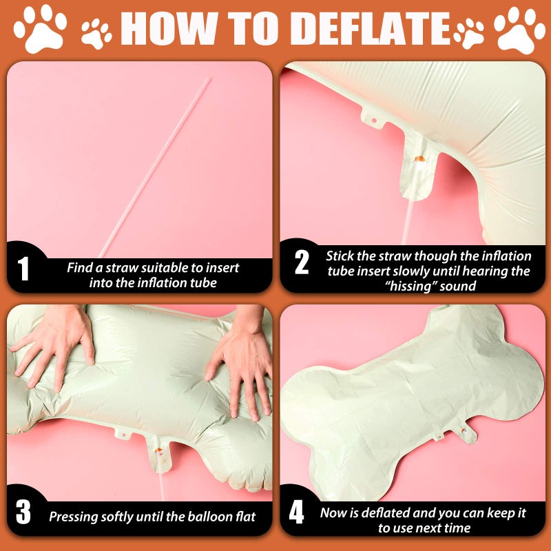 Skylety 8 Pieces Dog Balloons for Birthday Party Decorations Include 4 Foil Dog Bone Shaped and 4 Helium Paw Print Balloons for Pet Puppy Party Supplies Baby Shower(Coffee) - Image 4