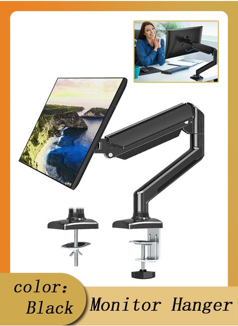 Single Monitor Mount Arm Fits Monitor up to 32 Inch, Monitor Desk Mount Holds 4.4-19.8lbs Computer Screen, Full Motion Gas Spring Monitor Desk Mount, Mount 75x75, 100x100