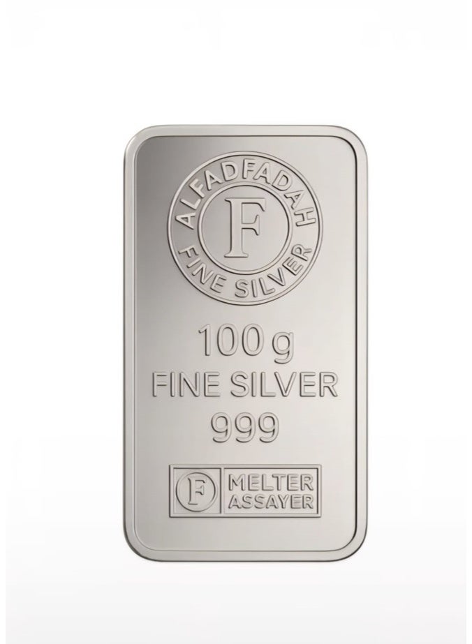 ALFADFADAH 100g pure silver ingot, 9.999 fineness - Image 1