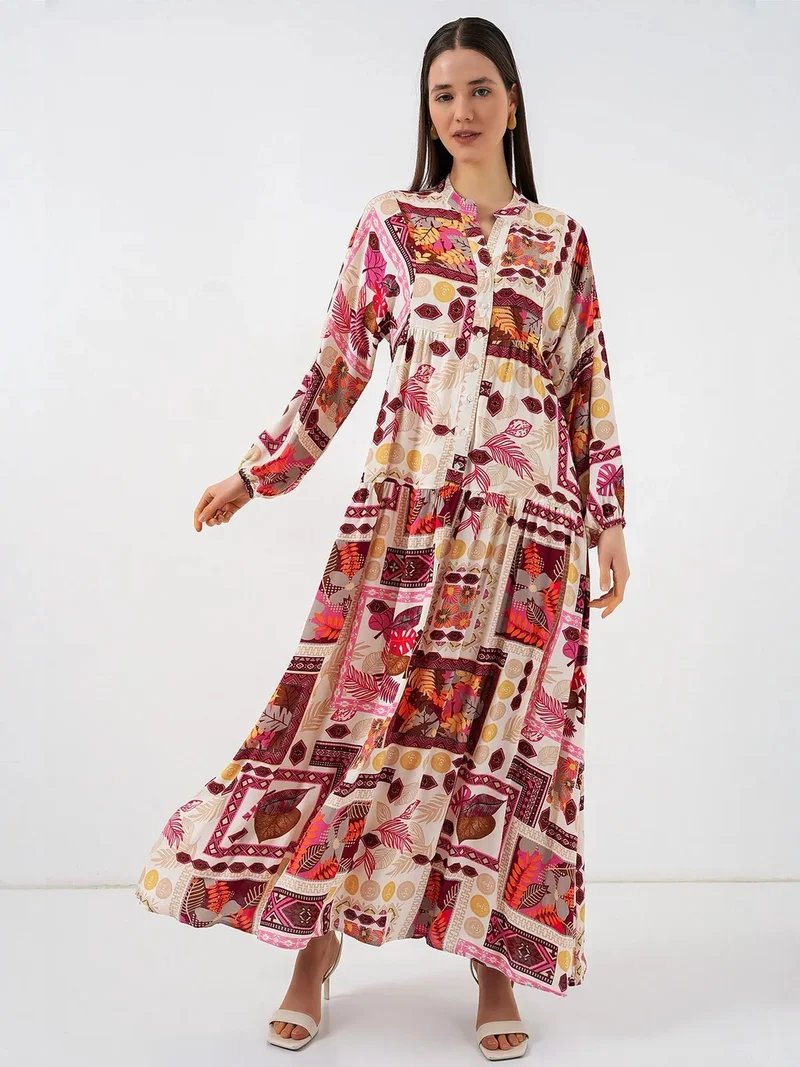 بيغ دارت BDART Patterned V-Neck Maxi Dress