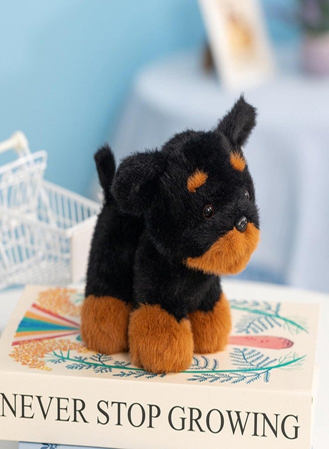 PEACH CAT Rottweiler Dog Stuffed Animal Cute Puppy Plushies Small Plush Toys Gifts for Kids Black - Image 4