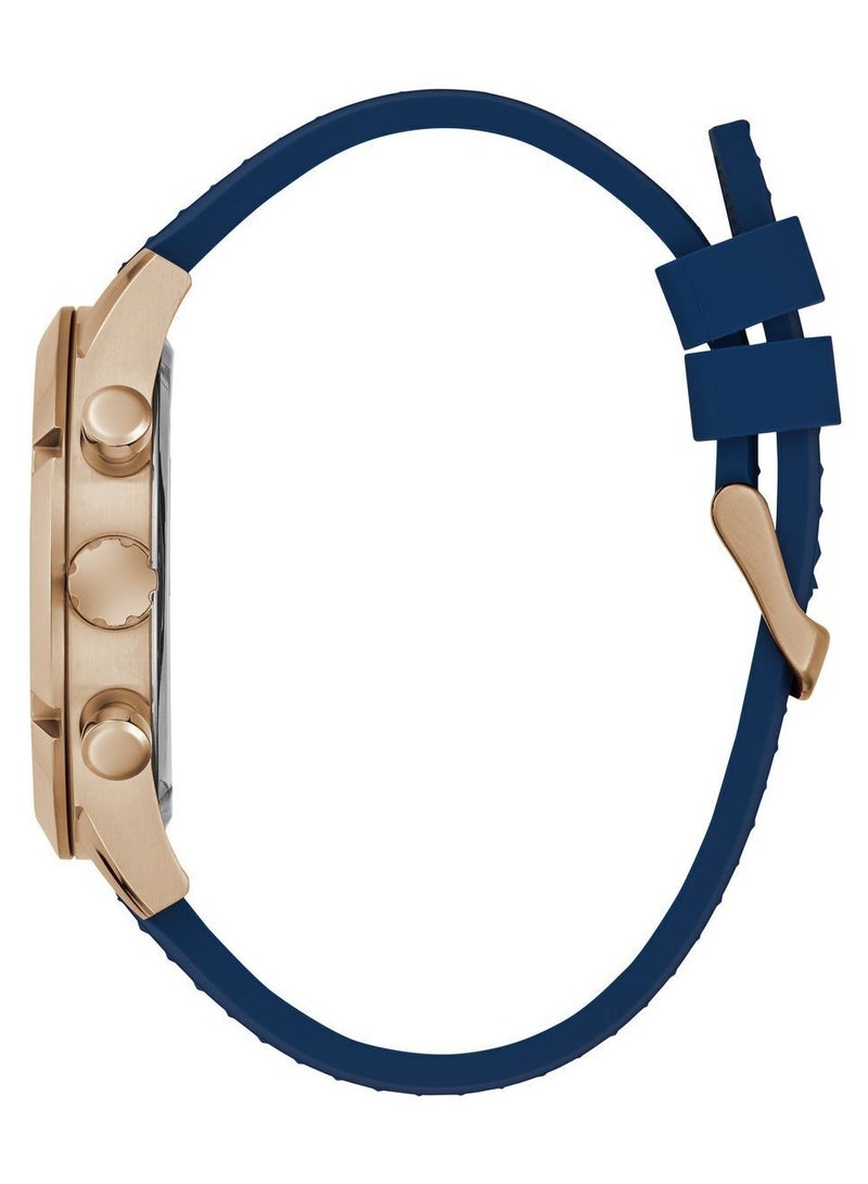 GUESS Mens Navy Blue Rose Gold Tone Multi-function Watch - GW0729G3 - Image 3