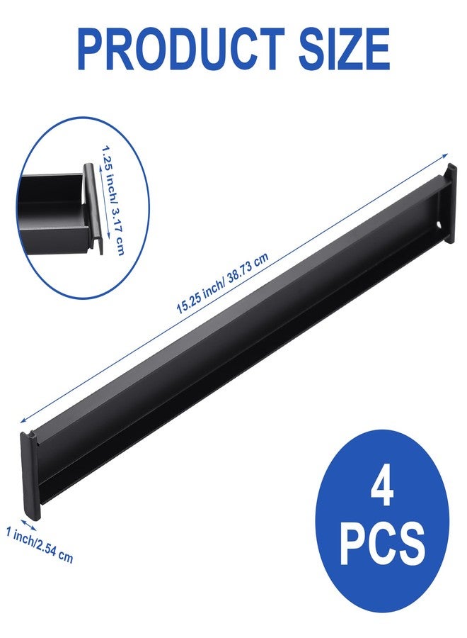 Dinifee 4 Pack Front-to-Back File Drawer Rails for Hanging File Cabinet Drawer Inside Bar Rails Cabinet Parts (Black) - Image 5