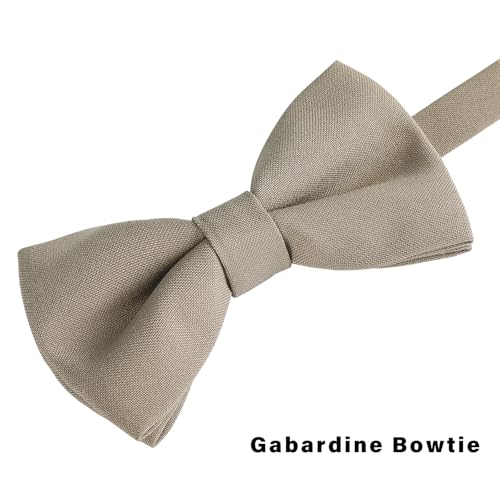 WELROG Classic Pre-Tied Bow Tie for Children & Adults Solid Color Adjustable Bowtie(Khaki) - Image 5